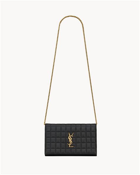 ysl medium wallet on chain small or medium|ysl lambskin wallet.